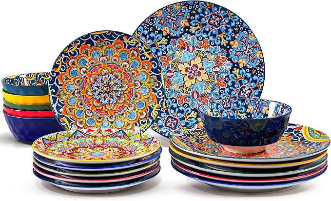 18 Pieces Dinnerware Sets, Porcelain Dishes Set