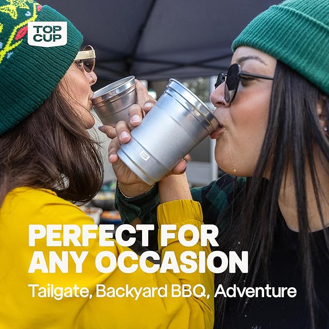 Top Cup – 9 Ounce, Reusable Aluminum Party Cups | Stealth Design | Cold-Holding