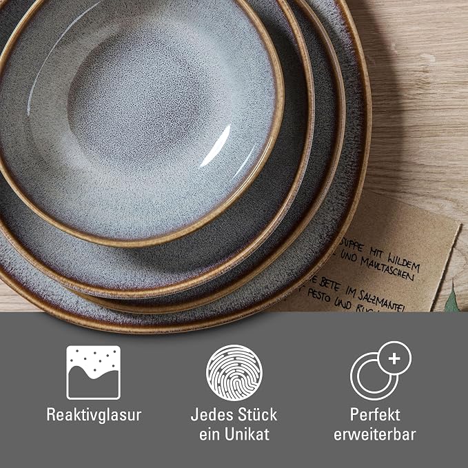 Villeroy & Boch Lave Beige Breakfast Plate, Stylish Stoneware Plate