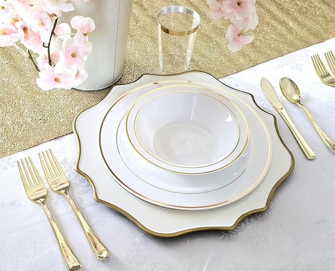 " OCCASIONS " 40 Plates Pack, Heavyweight Disposable Wedding Party Plastic