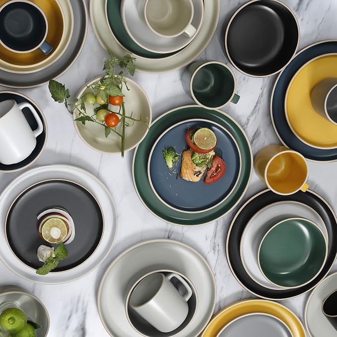 Gibson Home Zuma 16 Piece Round Kitchen Dinnerware Set, Service