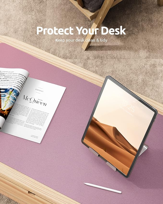 YSAGi Leather Desk Protector, Office Mat, Large Mouse Mat, Non-Slip PU Leather