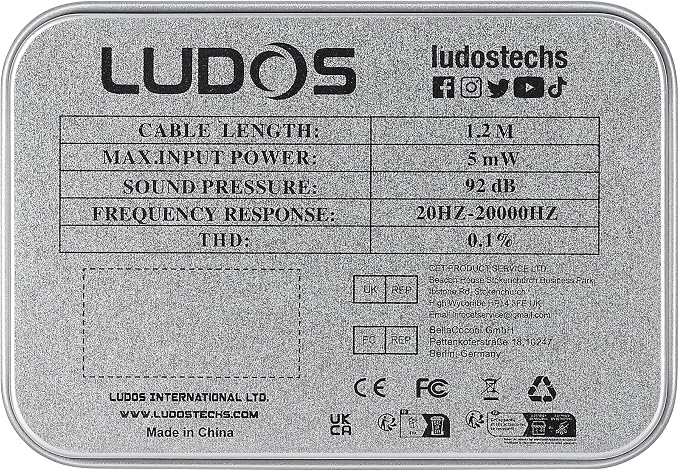 LUDOS Ultra Wired Earbuds in-Ear Headphones, 5 Years Warranty, Earphones