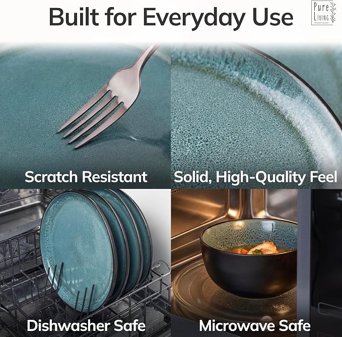 12 Piece Stoneware Dinnerware Set