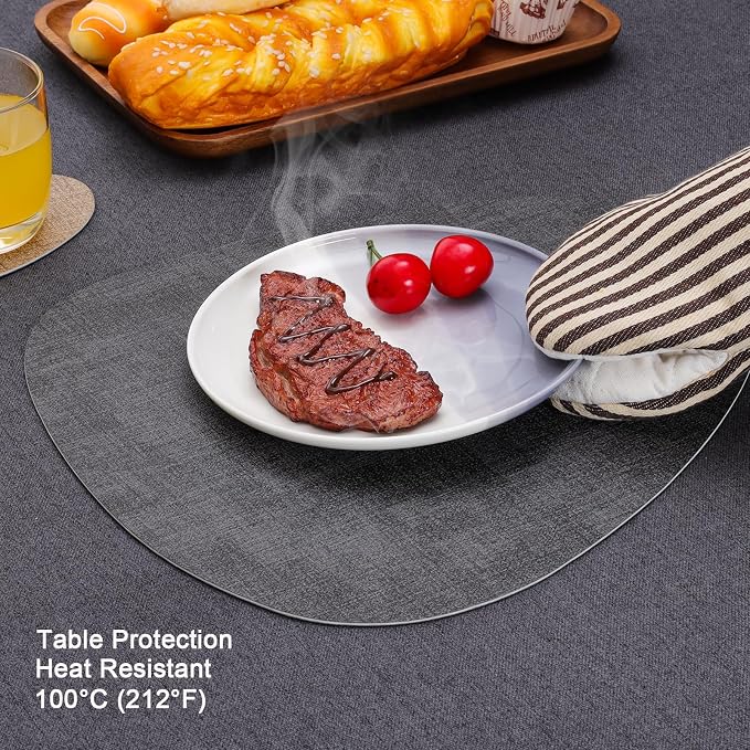 Placemats and Coasters, Washable Reversible Placemats Round Faux Leather