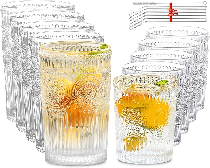 10Pcs Vintage Drinking Glasses