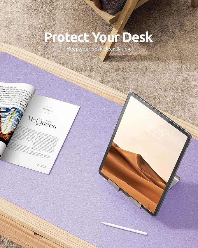 YSAGi Leather Desk Protector, Office Mat, Large Mouse Mat, Non-Slip PU Leather