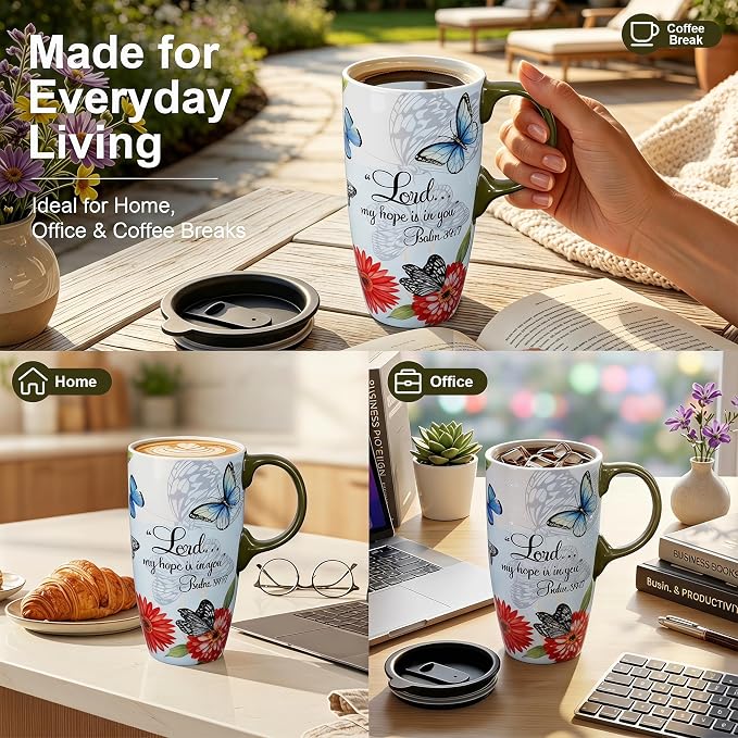 Topadorn 17oz Ceramic Travel Mug
