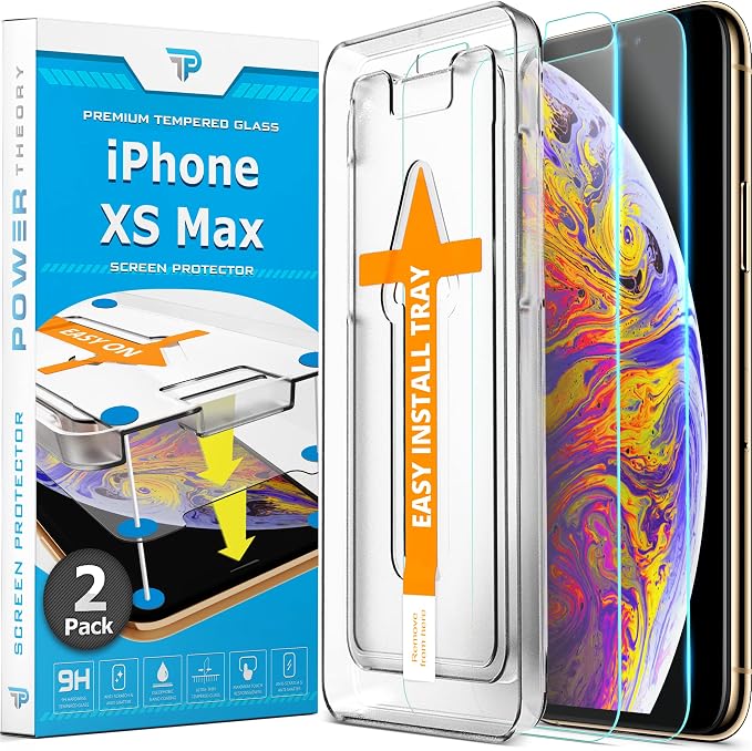 Power Theory Designed for iPhone Xs Max Screen Protector Tempered Glass