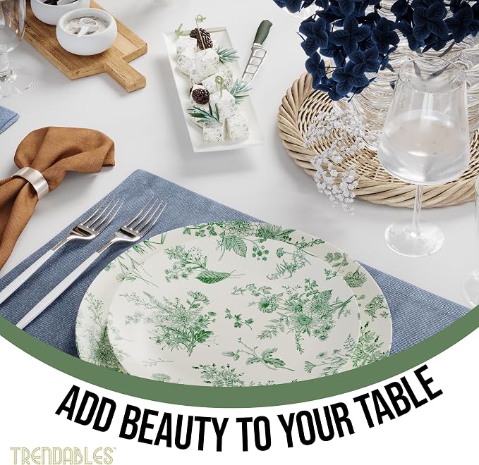 Trendables 40 Piece Plastic Disposable Plates Set