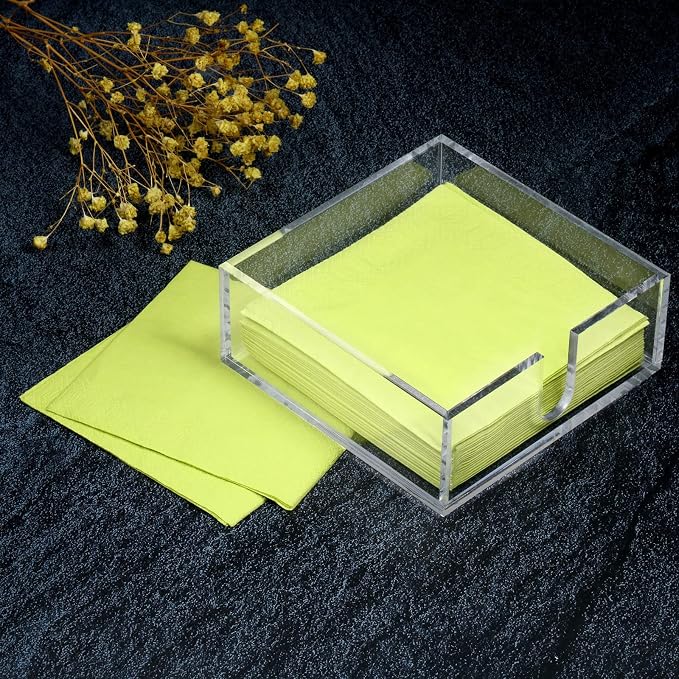 Acrylic Cocktail Napkin Holder for Table, Restaurant