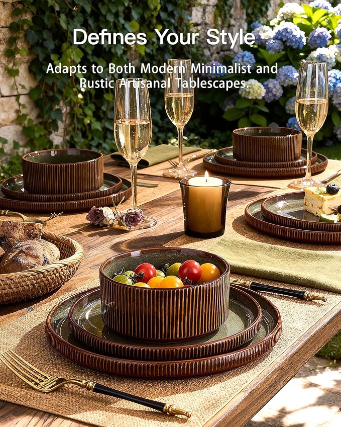 Stoneware Dinnerware Sets, Reactive Glaze Dishes Set