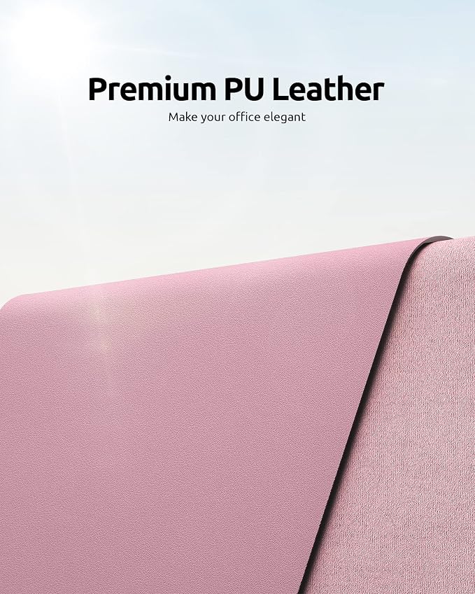 YSAGi Leather Desk Protector, Office Mat, Large Mouse Mat, Non-Slip PU Leather