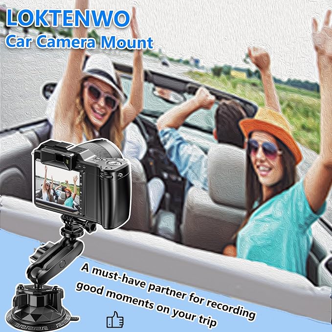 Camera Suction Cup Mount with Ball Head Magic Arm, Twist-Lock Composite Suction