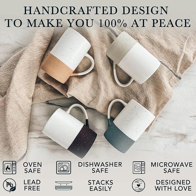 MORA Ceramics 12oz Coffee Mug Set of 4