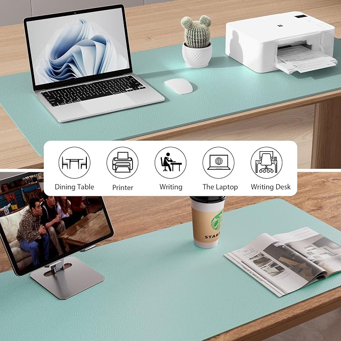 Aothia Leather Desk Pad Protector, Mouse Pad, Office Desk Mat, Non-Slip PU