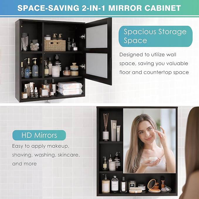Bathroom Mirror Cabinet Wall Mounted