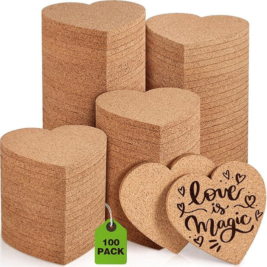 100 PCS Cork Coasters for Laser Engraving, Thick Absorbent Blank Coasters | 4