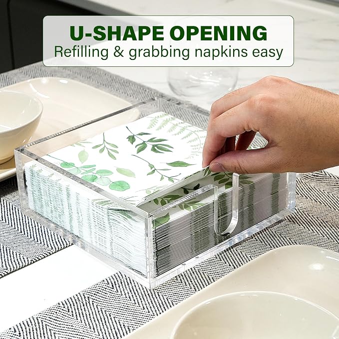 LotFancy Acrylic Napkin Holder, Dinner Napkin Holder