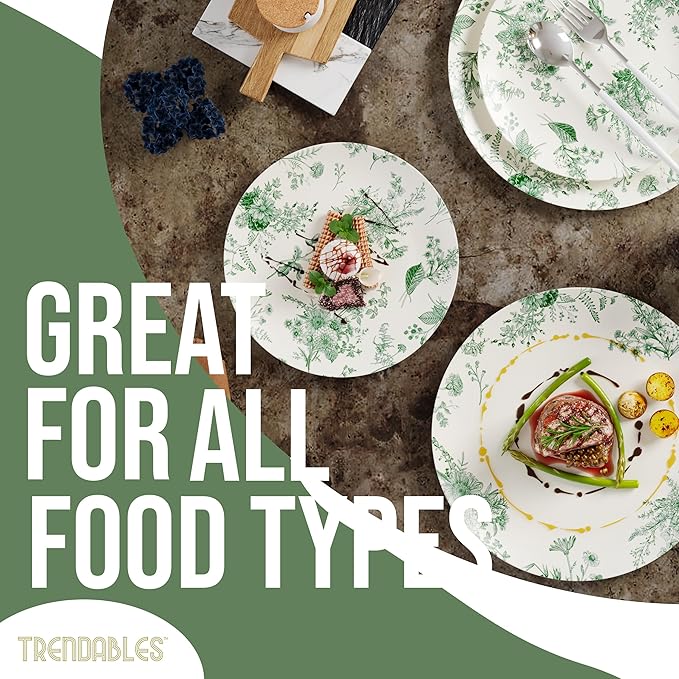 Trendables 40 Piece Plastic Disposable Plates Set