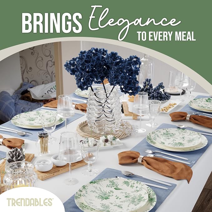 Trendables 40 Piece Plastic Disposable Plates Set