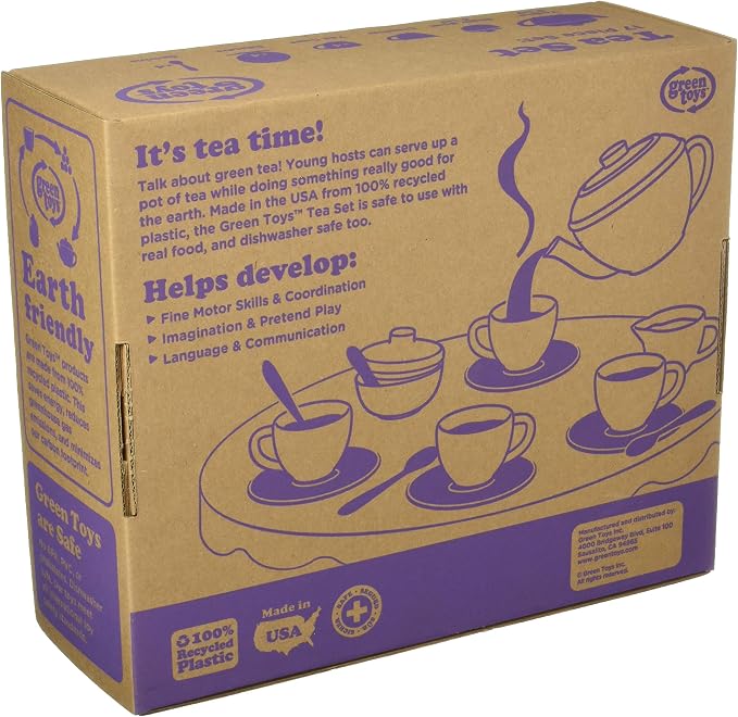 Green Toys Tea Set, Motor Skills, Language & Communication Kids Role Play Toy.