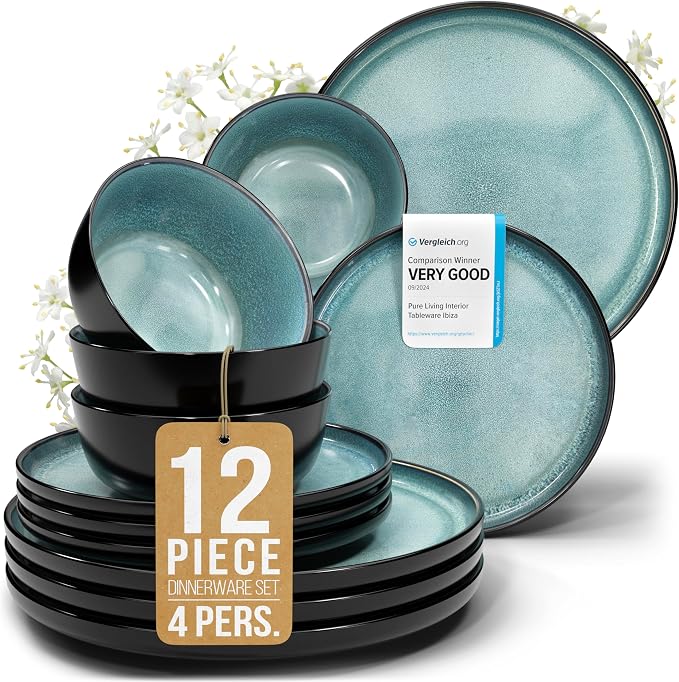 12 Piece Stoneware Dinnerware Set