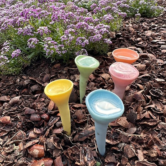 5 Pack, Bee Watering Station, Handmade Porcelain, Bee and Butterfly Feeder