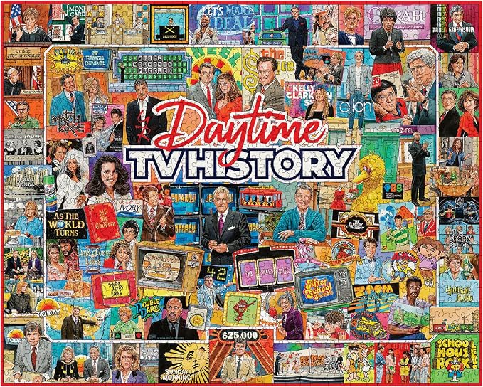 White Mountain Daytime TV History Puzzle 1000 Piece Retro Collage Jigsaw Puzzle