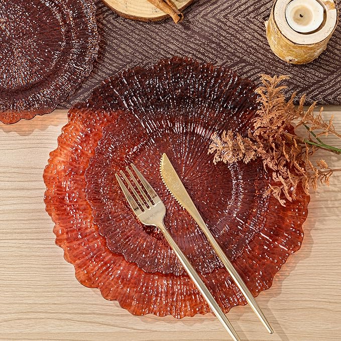 U-QE 60PCS Amber Plastic Plates